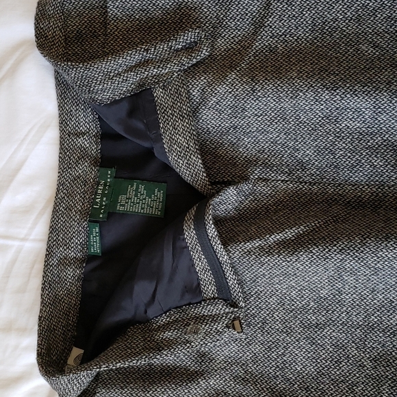 Vintage Lauren Ralph Lauren Long Tweed Maxi Skirt — Black & White - Picture 5 of 8